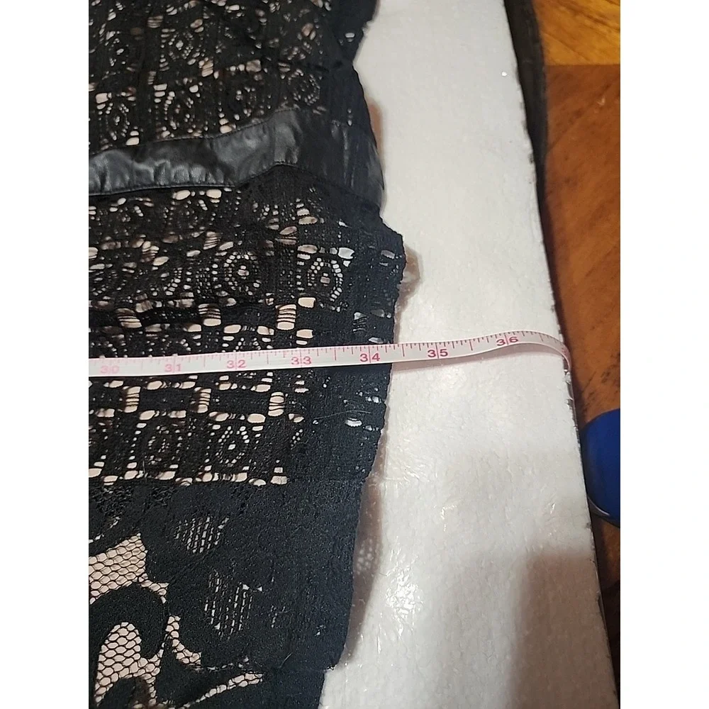 Mossimo Black Lace Dress With Beige Under Slip Size Large